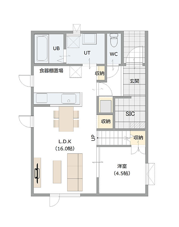 【【建築プラン例】】建物面積:113.46m2
建物価格:2512万円(税込)
※杭工事、分水工事、諸費用別途
※設計プランの参考一例であって、当該プランの採用可否は任意です。