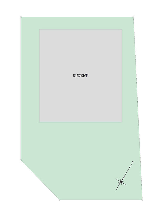 【2号地 区画図】
土地面積は約51坪と広々。南東・南西側の角地につき陽当り・通風良好、開放感のある区画です。
