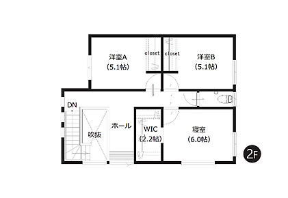 WICを含む全居室収納付き。お荷物の多いファミリーにもおすすめです。カウンター付きのホール部分は多目的に利用でき便利です。 