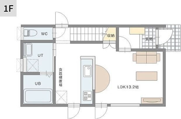 【【建築プラン例】】建築面積:74.52m2
建物価格:1849万円(税込)
※杭工事、分水工事、諸費用別途
※設計プランの参考一例であって、当該プランの採用可否は任意です。