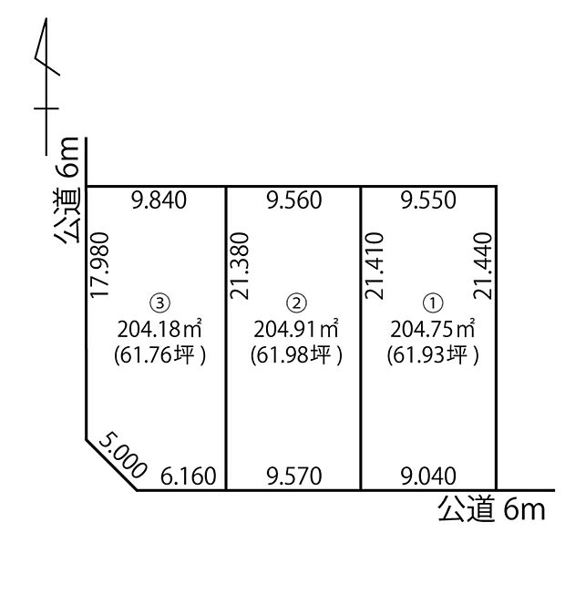 約61坪のゆとりある敷地面積で、夢が広がります。