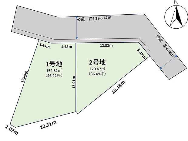 第一種低層住居専用地域に位置する全2区画。将来的にも周囲に高い建物が建ちにくいため、落ち着いた暮らしが叶いそうです。
