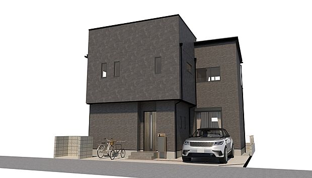 【～D号棟外観完成予想図～】D号棟外観完成予想図【ご不在時に便利な宅配ボックス標準設置！車１台駐車可能】