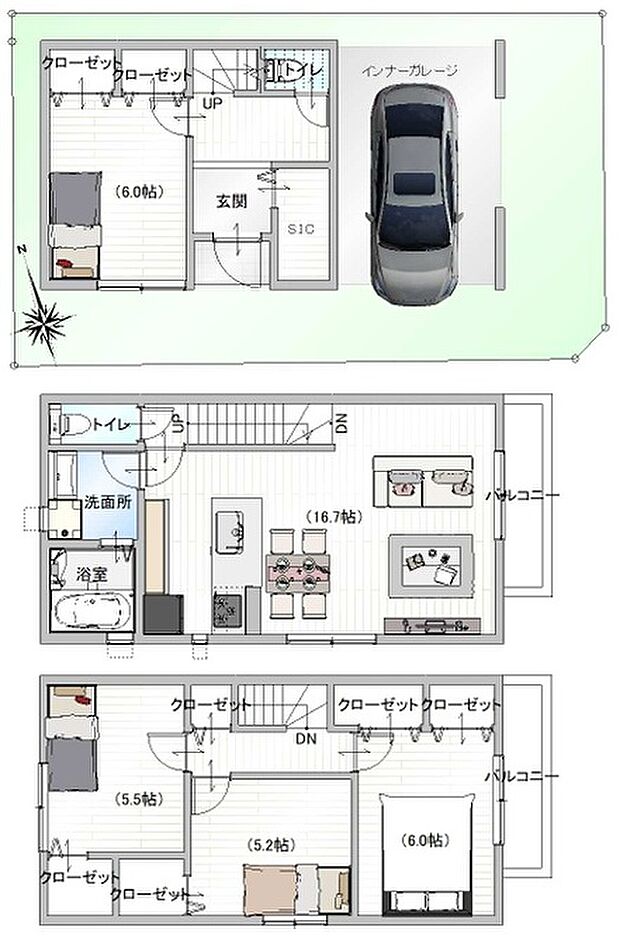 【２階水回りプラン】土地建物セット価格4280万円