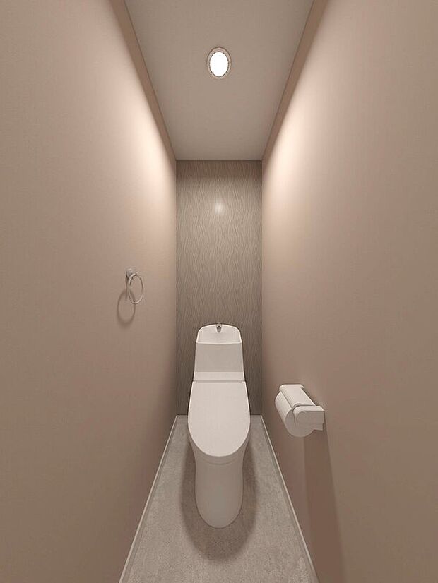 【【トイレ/パース/1号地】】トイレは各階に配置♪来客時も気兼ねなく使用できます◎