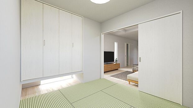 【【3号地・和室パース】】 LD横に配置した和室です◎ 客間やお子様のお昼寝スペースとしても活用できます。