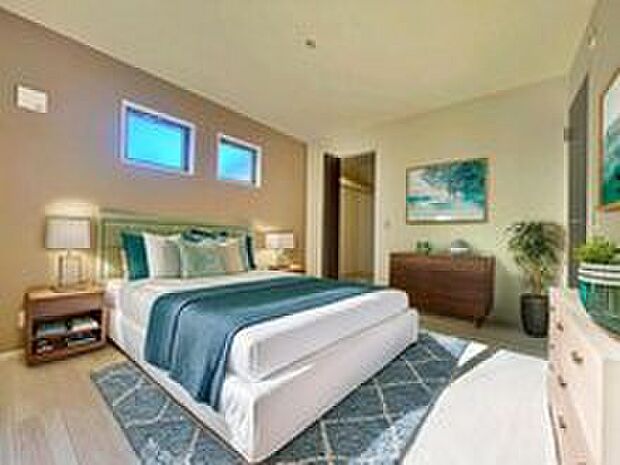 日当りの良さは写真でも充分に伝わるかと思いますが、開放感のある周囲にめぐまれたおかげで、風通しもとても良くなっております。※家具をCGで加工しています。家具付き販売ではございません。
