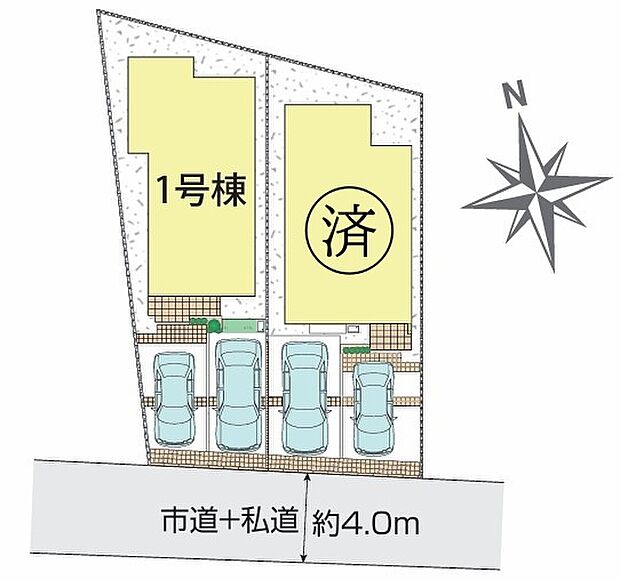 落ち着いた住環境で心安らぐ低層住宅地です。
駐車スペースは並列2台分！来客時も安心です♪
家族分の自転車も駐輪できますね♪