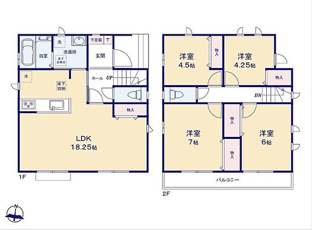 (A号棟)、4LDK、土地面積104.13m2、建物面積94.39m2