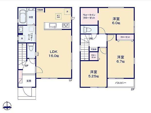 (2号棟)、3LDK、土地面積107.06m2、建物面積83.63m2
