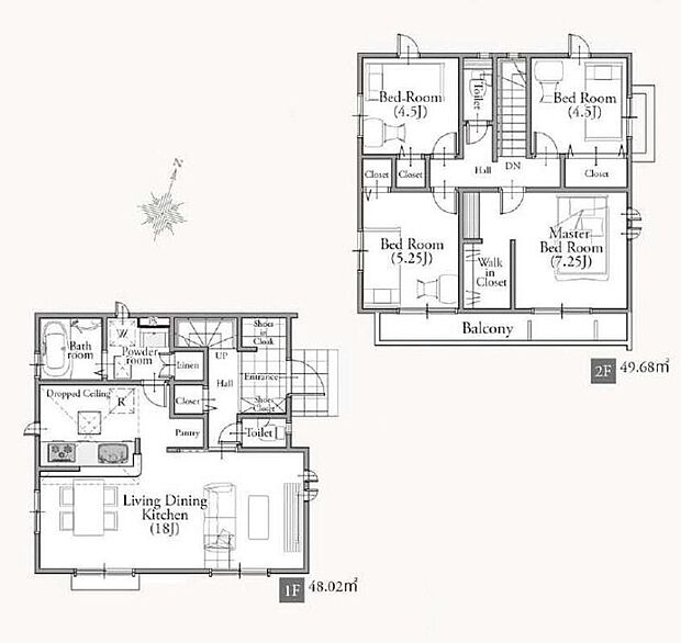 【4LDK】主寝室にはウォークインクローゼットを完備!
増えがちな衣類やバッグなどを効率よく収納できます。