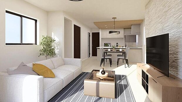 【リビング】※イメージパースにつき実際とは多少異なる場合がございます。
家族の食事や団らんのほか、子供を遊ばせたり、友人を招いたりするＬＤＫは住まいの中心。