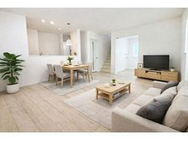 【リビング】☆1-L号棟☆
明るく開放感のあるリビング。対面式キッチンは、いつでもご家族を感じられる空間作りの重要ポイントになりそうです。※家具をCGで加工しています。家具付き販売ではございません。