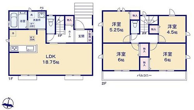 【4LDK】◇食洗機や浴室乾燥機完備で家事の時短に◎
◇2階に4部屋をまとめることで、ご家族それぞれのプライベート空間も保てますね♪
◇会話が弾むおしゃれな対面式キッチン♪