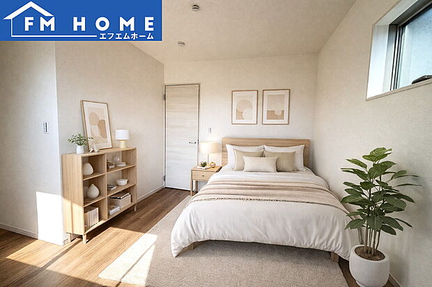 ■内装写真■
各部屋にクローゼット付き。
ベッドを置いてもスペースが確保できます。
※インテリアはCG加工で合成したイメージです。