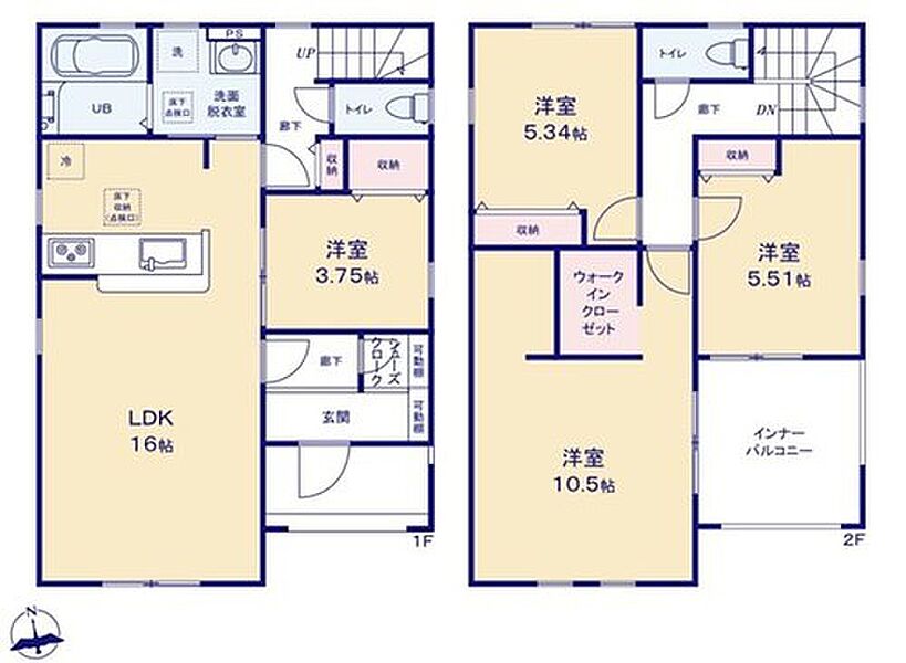 (１号棟)、価格2780万円、4LDK、土地面積239.05m2、建物面積107.23m2