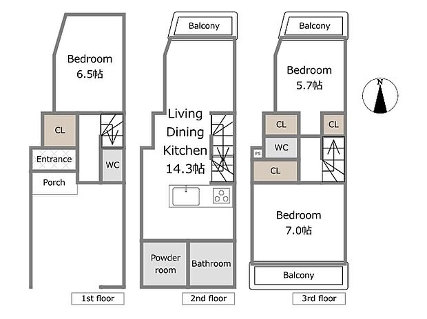 【A号棟参考プラン】建物込4,980万円、土地面積63.56m2、建物面積97.43m2(期間限定!建物フリープランに付き、お客様のご要望をお聞かせください!)