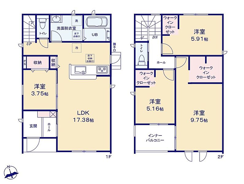 1号棟間取り図
2号棟平屋建て