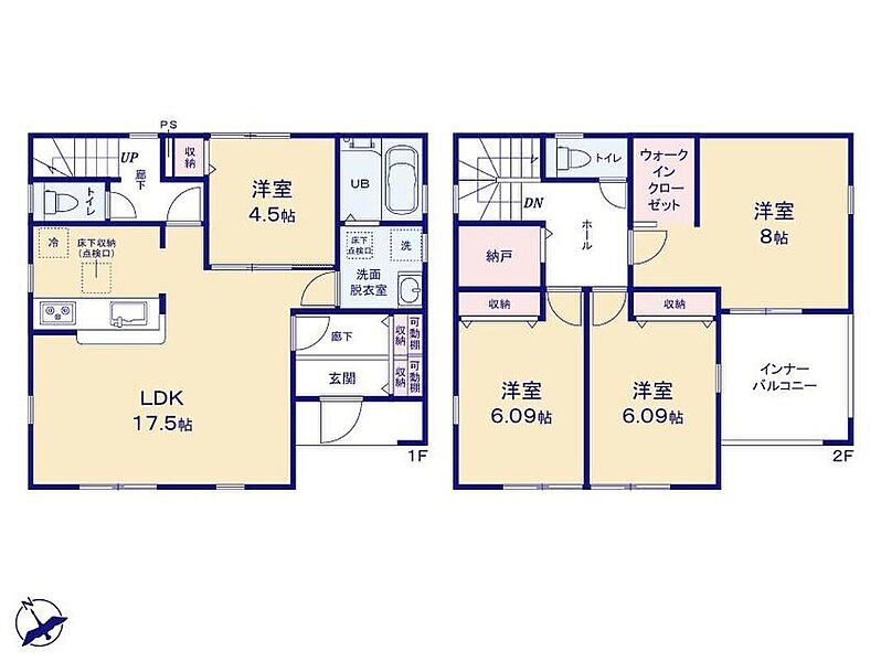 (４号棟)、価格 2190万円、4LDK+S、土地面積214.13m2、建物面積111.78m2