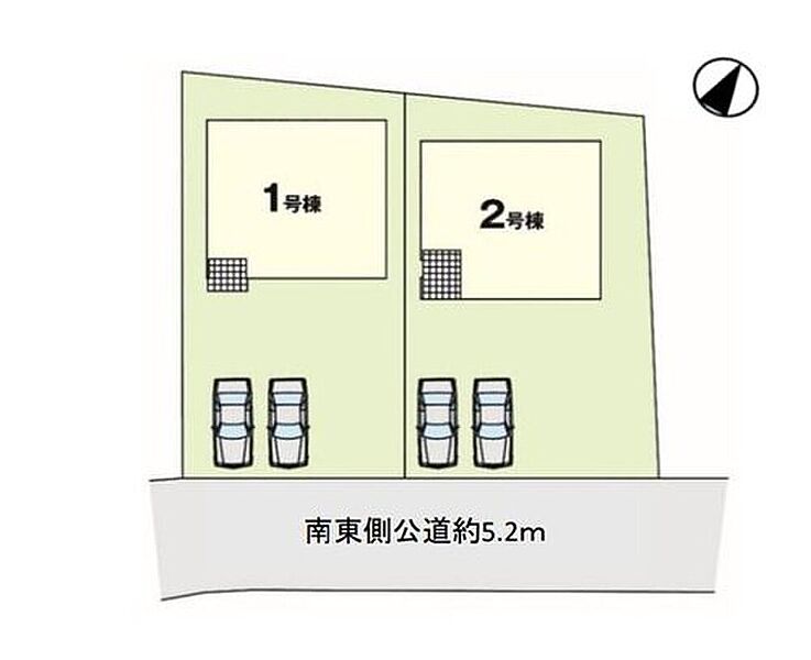 閑静な住宅地に立地しております。
駐車スペースは並列２台分！
家族分の自転車を駐輪したり、来客用の駐車スペースとしてもお使いいただけます。