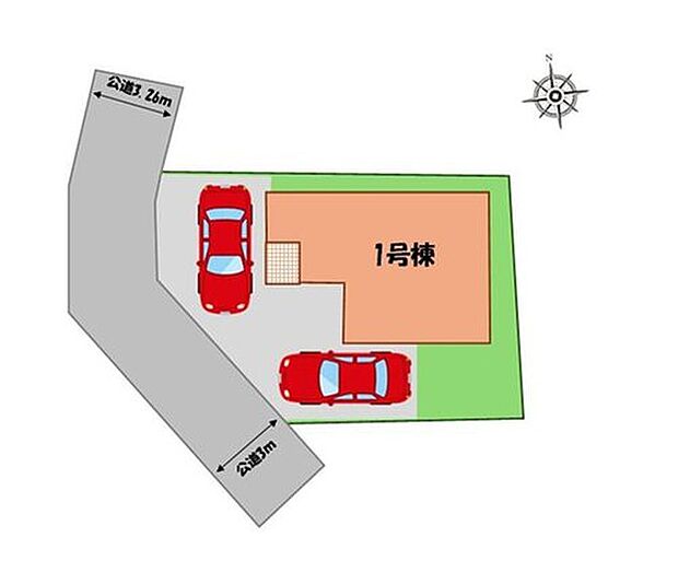 駐車２台可能（車種による）！
急な来客時や、ご家族の自転車スペースとしても大活躍♪
