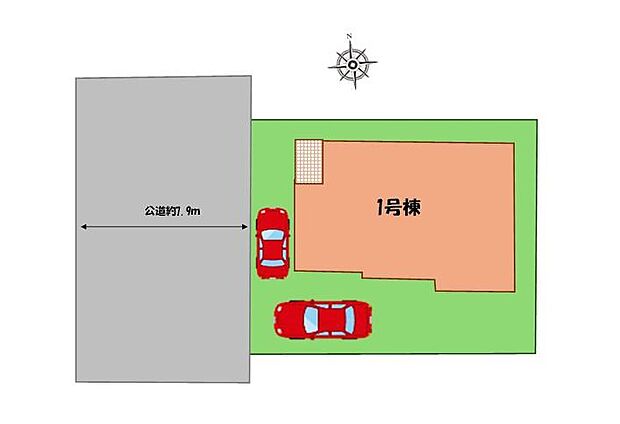 ≪全体区画図≫
駐車2台可能(車種による)!
急な来客時や、ご家族の自転車スペースとしても大活躍♪