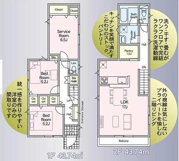 (2号棟)、価格3690万円、2LDK+S、土地面積115.27m2、建物面積87.48m2