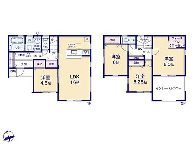 【4LDK】バルコニーは洗濯物を干すだけでなく、ガーデニングをしたり、テーブルを置いて午後のティータイムを楽しんだりしてはいかがでしょうか？リビング以外にも自然と家族が集まる場所になりそうです！