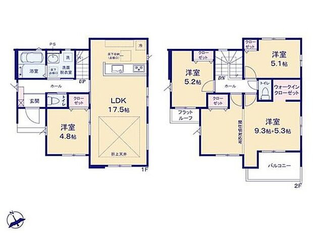 【4LDK】リビングはゆとりある空間になる折上天井です！家族以外も親戚や友人など穏やかな時間を過ごせるでしょう！採光性や通気性が優れているため明るく快適に暮らせます！
