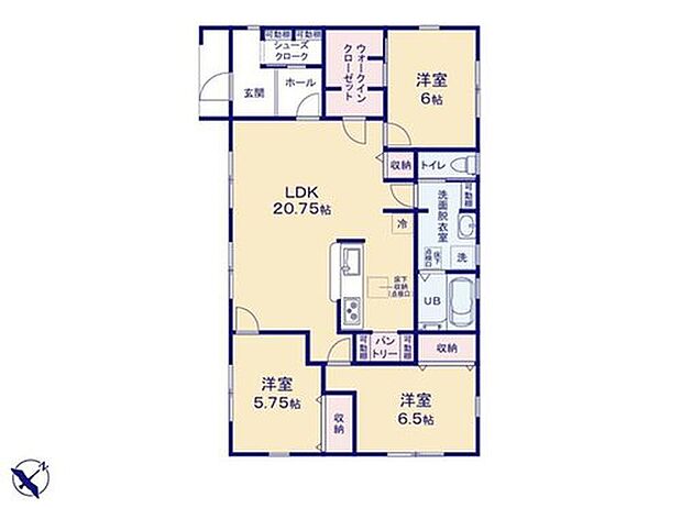 【3LDK】キッチン周辺は知らず知らずのうちに、物が増えてしまいます！収納スペースがあれば置き場所に困りませんね！災害用保存食の備蓄などもしまえて安心に生活できます！