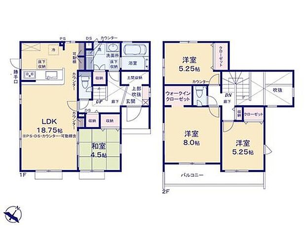 【4LDK】収納力を高めつつ玄関の美観を保つ便利なシューズインクローク！靴のまま出入りできるのでベビーカーやアウトドア用品などもスムーズに収納出来ます！
