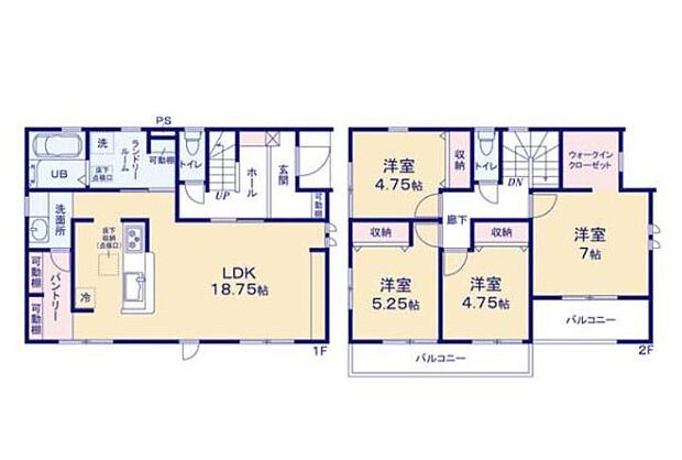 【4LDK】日中に洗濯物を取り込んだり急な雨に対応できない場合、ランドリールームがあると重宝します！また環境問題とされる花粉や黄砂もこの空間があれば安心です