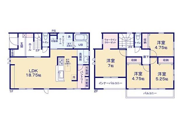【4LDK】キッチン内の収納では物が溢れてしまう場合、パントリーがお勧めです！普段使わない、お運動会用の大きなお弁当箱や重箱、スポンジや洗剤といった消耗品、食品以外にもキッチン関係なんでも収納出来ます！