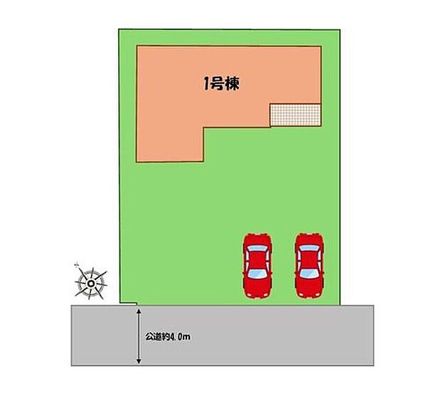 【≪全体区画図≫】駐車2台可能(車種による)!
急な来客時や、ご家族の自転車スペースとしても大活躍♪