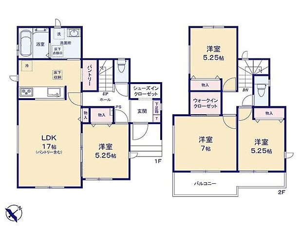 【4LDK】水回りが近くにまとまっていることで、家族みんなが使いやすい動線が生まれ、忙しい朝もスムーズに過ごせます。生活リズムに寄り添う配置で、ファミリーの毎日がもっと快適になります。