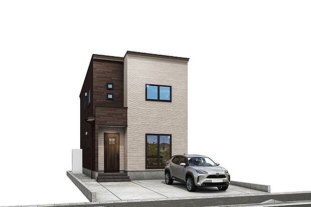 ブラウンを基調にホワイトを組み合わせた、落ち着きのあるスタイリッシュな外観。シンプルなデザインの中にもメリハリがあり、長く住んでも飽きにくい、すっきりとした印象の住まいです。
