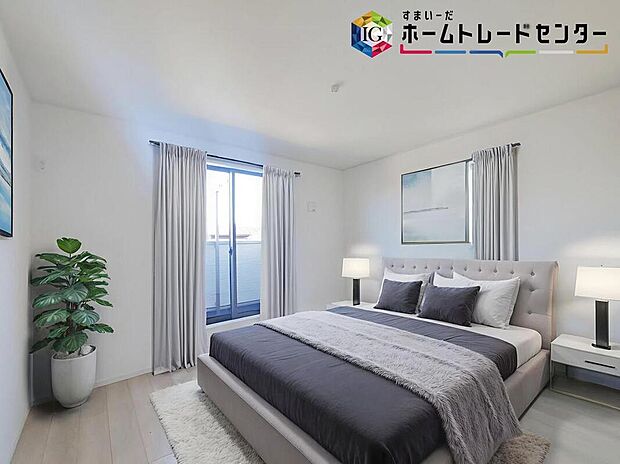 朝日と共に起きて、日中もたっぷり日差しが降り注ぐ間取り。
※家具はCGでございます