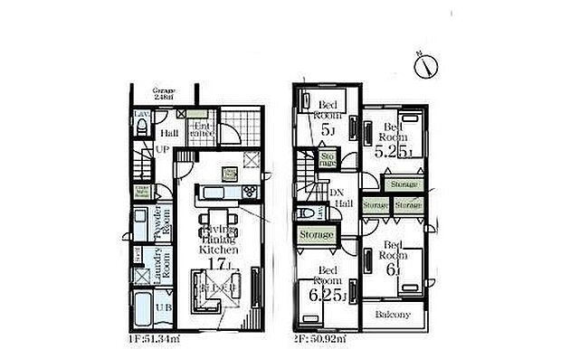 (1号棟)、価格2990万円、4LDK、土地面積118.16m2、建物面積102.26m2

