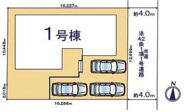≪全体区画図≫
車種により、カースペース3台分ございますので、家族分の自転車を駐輪したり、来客用の駐車スペースとしてもお使いいただけます♪