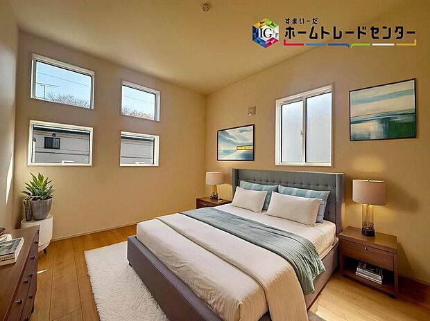 ≪Room≫
採光良好な明るい室内。木の温もりがやさしいフローリングは安らぎをもたらすプライベート空間。        
※家具はCGでございます。