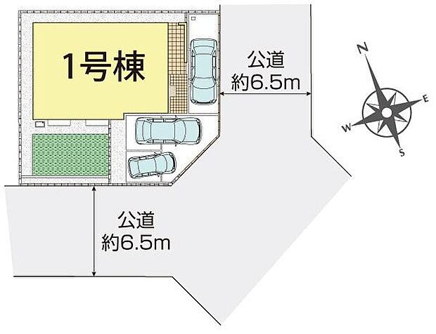≪全体区画図≫
カースペース3台分♪南庭付き◎
角地にあり、敷地面積53坪超☆
解放感溢れる邸宅です♪