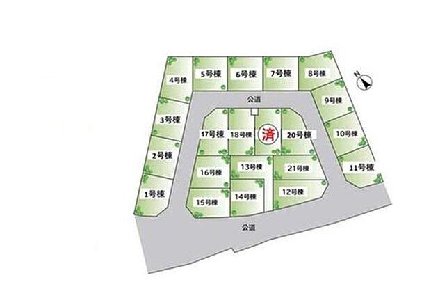 ≪全体区画図≫
閑静な住宅街は落ち着いた新生活を送るのにぴったりです♪
