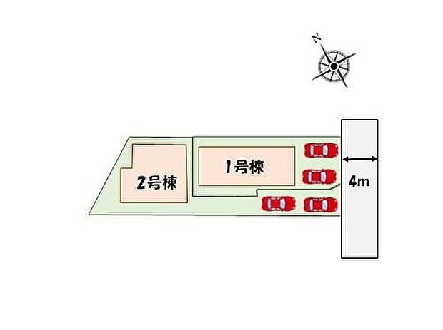 ≪全体区画図≫
カースペース2台分♪