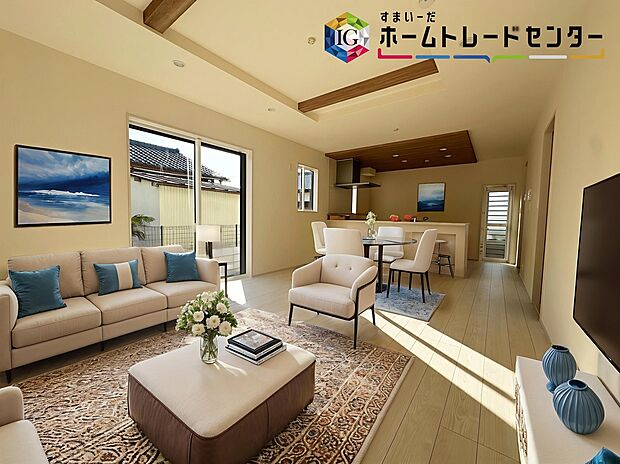 【LDK】≪Living room≫
ママの目線でデザインされた住まいは、水回りの導線や豊富な収納など魅力がたくさん。住み心地の良さをぜひご体感下さい!