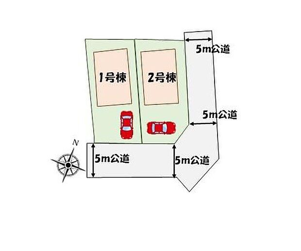 【≪全体区画図≫】カースペースあり♪角地につき開放的環境です♪

