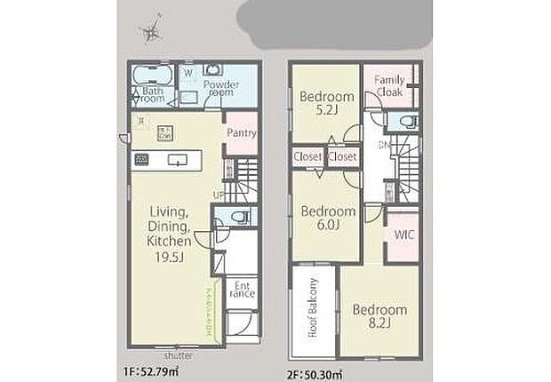 【3LDK】約２０帖の広いリビングは家族のだんらんはもちろん、お子様のリビング学習にもぴったり♪キッチンのすぐ横の収納スペースはミネラルウォーターや調味料などの置き場所に最適♪