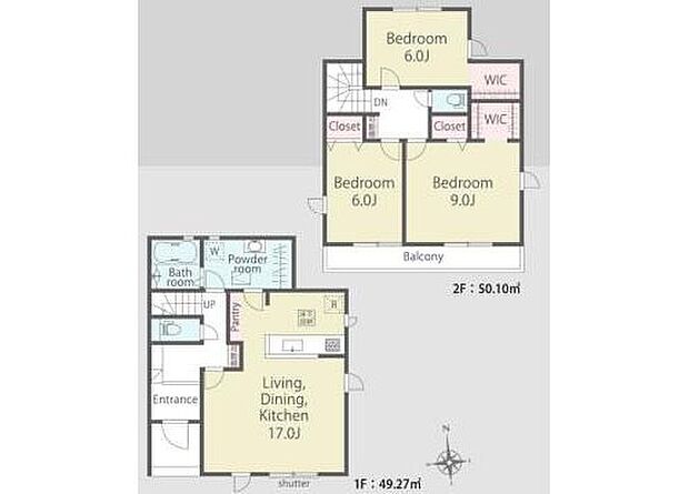 【3LDK】１７帖の広いリビングは家族のだんらんはもちろん、お子様のリビング学習にもぴったり♪キッチンのすぐ横の収納スペースはミネラルウォーターや調味料などの置き場所に最適♪