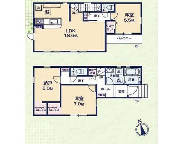 【2LDK+S】２階リビングのメリットは1階より高い位置にあるため、周囲の建物に遮られにくく、日中も明るく風通しの良いリビングを作れます。遠くまで見渡せる眺望も魅力です♪家族の絆が深まるリビング階段を採用♪