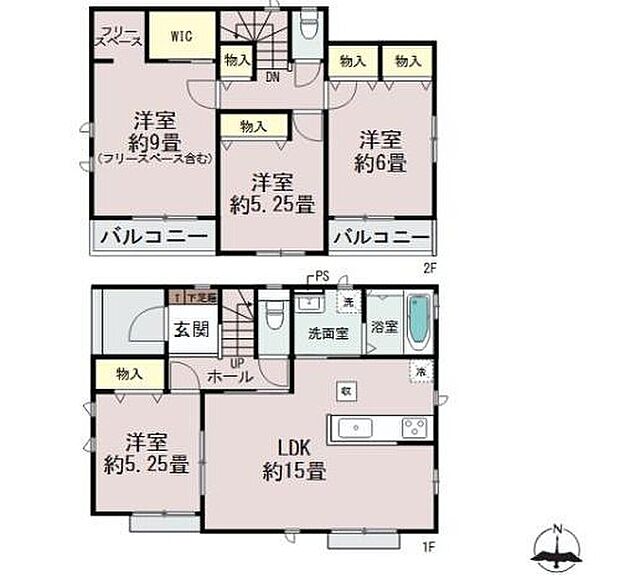 【4LDK】全居室南向きの明るい邸宅♪統一感あるインテリアを楽しめる全洋室プランの4LDK!
ウォークインクローゼット完備♪