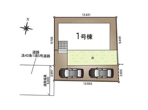 【全体区画図】カースペース2台分完備！周辺は静かで落ち着いた住宅地なので、小さなお子様にも安心の住環境です♪